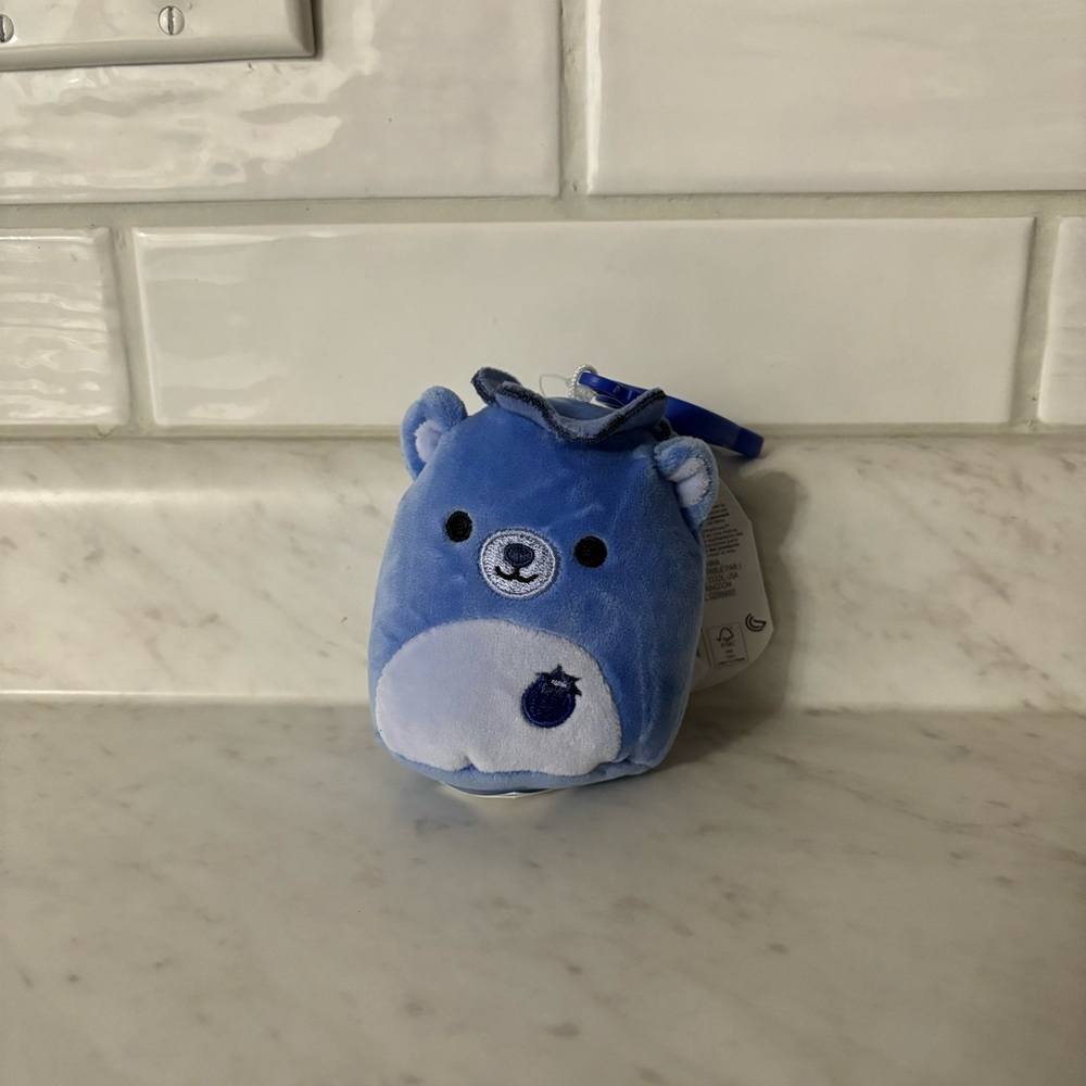 Brunswick the Blueberry Bear Squishmallow Clip